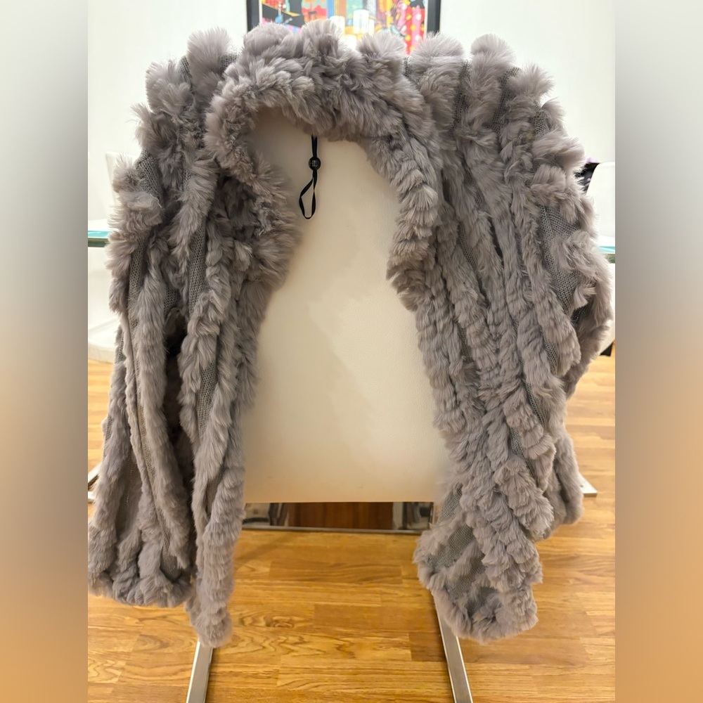 Heartloom Soft Gray Faux Fur Light Jacket/Cardigan